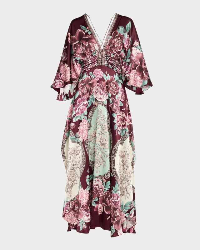 If These Tiles Could Talk Lace-Up Maxi Dress